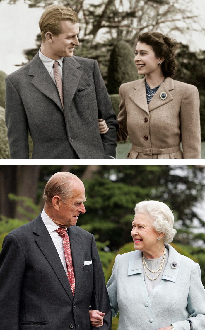 Queen Elizabeth And Prince Philip Sharing Same Smiles In 1947 And After 60 Years