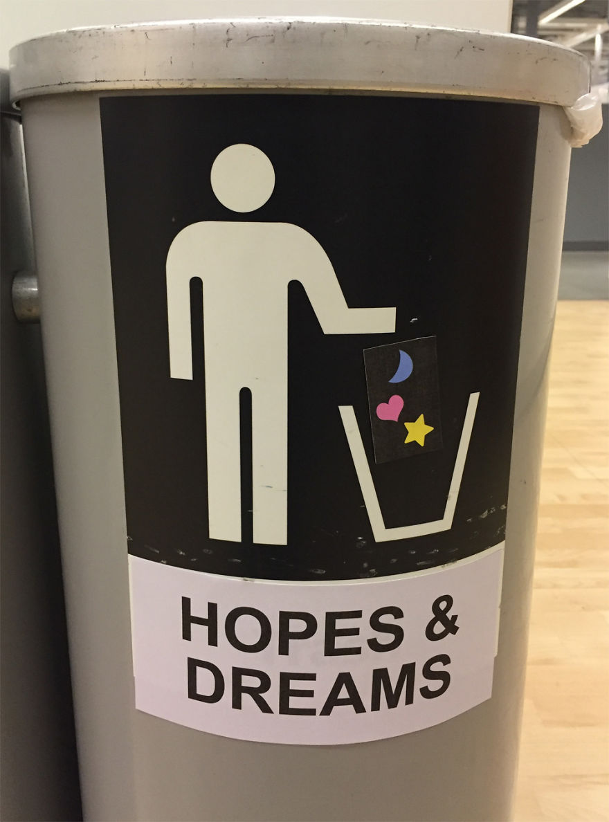 I Turned This Store's Regular Trashcan Into A Trashcan For People's Hopes And Dreams