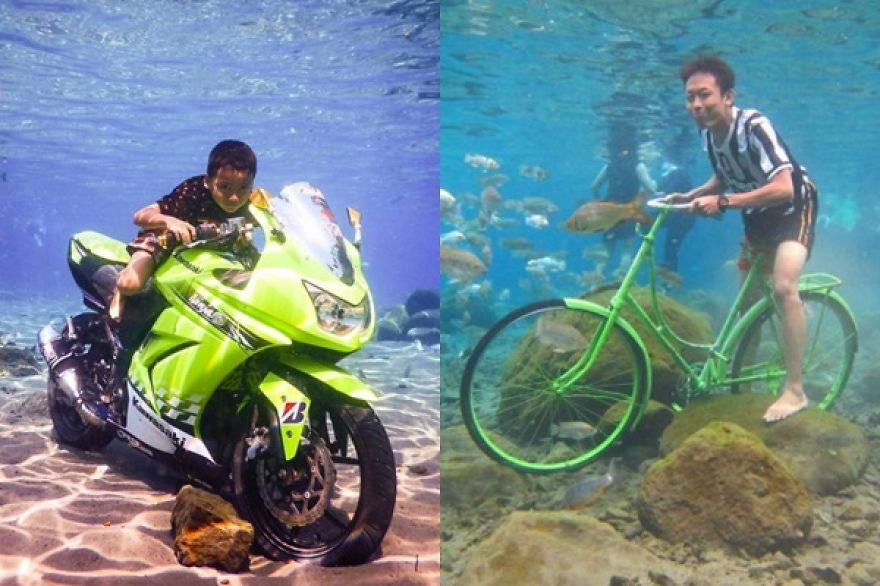 Go Down With Your Motorcycle In This Pool Go Down With Your Motorcycle In This Pool