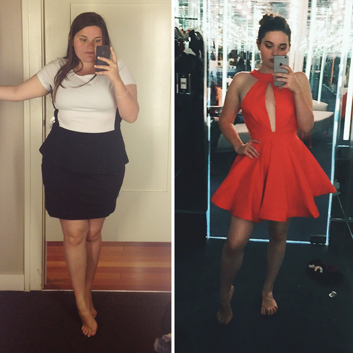 Dressing Rooms Are Much More Fun When You Are 60 Lbs Lighter. From Size L (185 Lbs) To Size S/XS (125 Lbs)