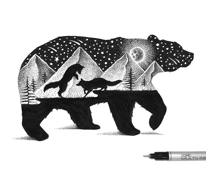 I Draw Thousands Of Tiny Dots To Create These Wild Illustrations