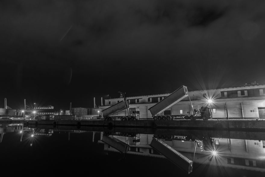 Aarhus Harbour At Night