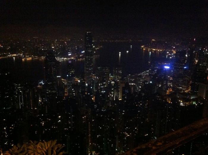 View Of Hong Kong From The Mountain Tops During A Midnight Hike.. With An Iphone4