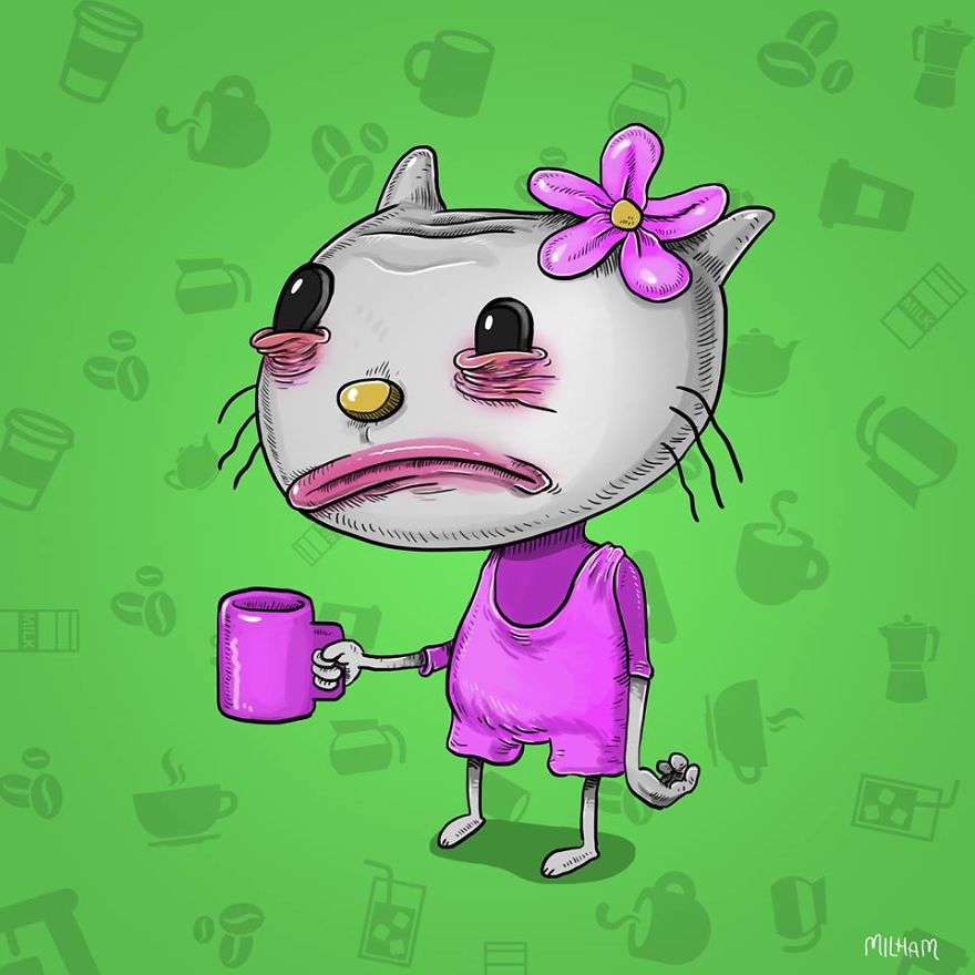 Hello Kitty Before Coffee