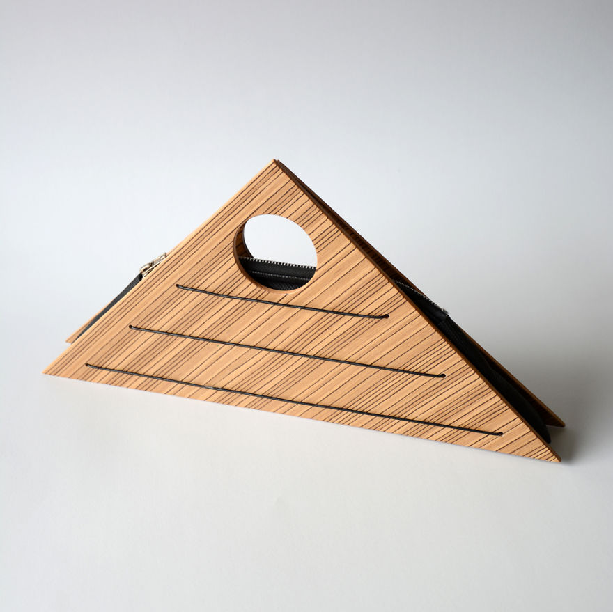 Triangle Wooden Purse