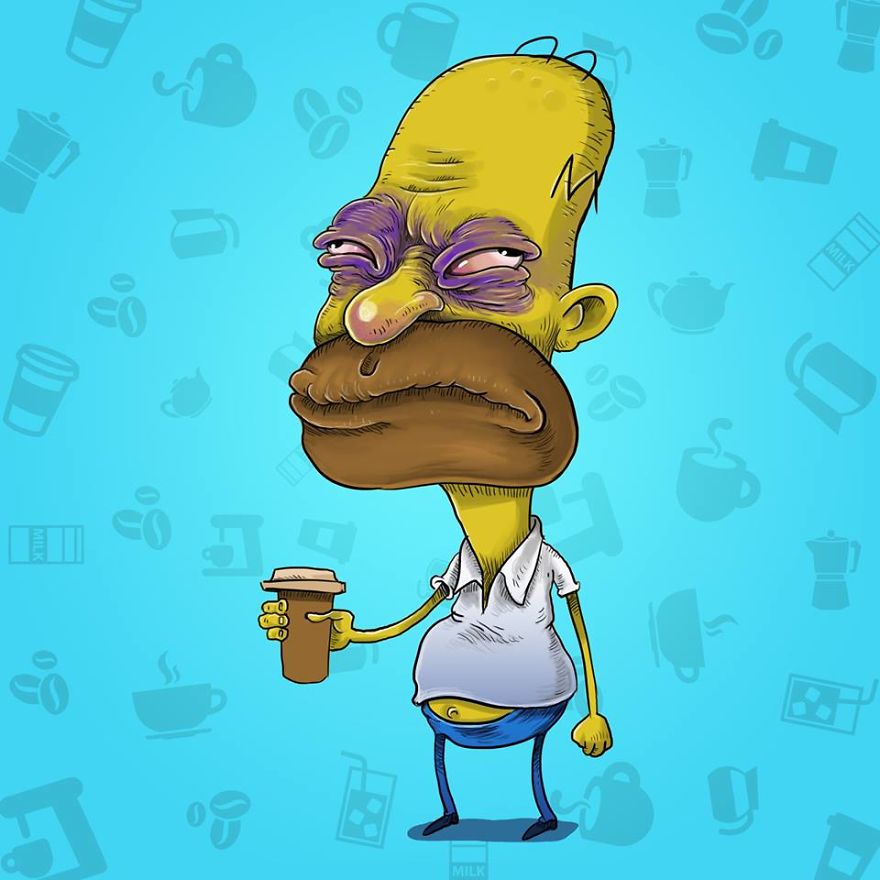 Homer Before Coffee