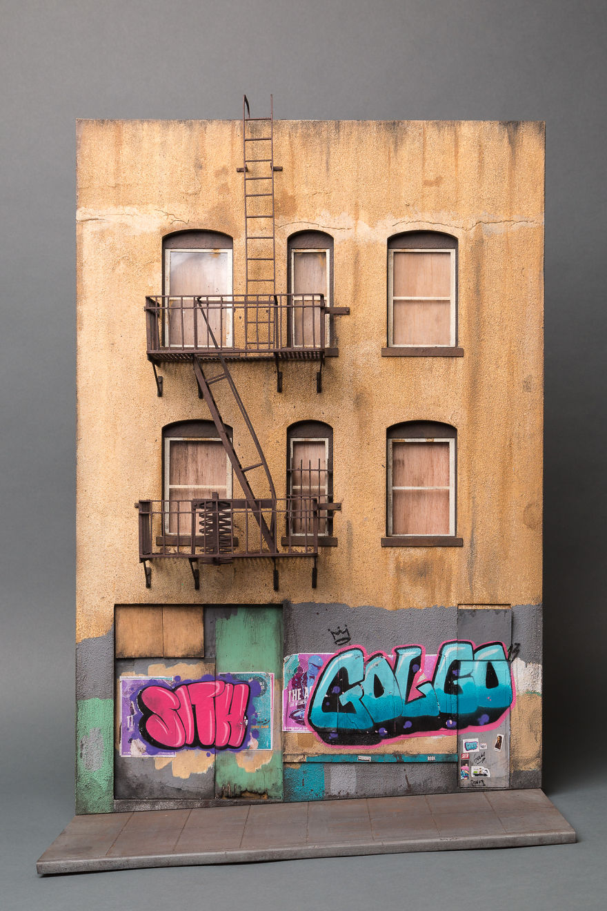 I Create Miniature Urban Landscapes Out Of Cardboard And Wood
