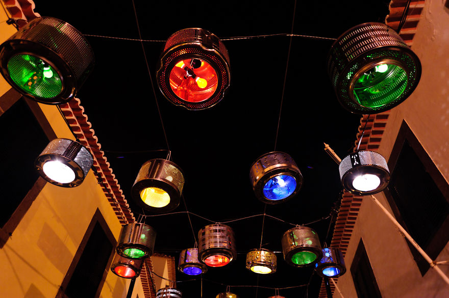 We Turned 133 Old Washing Machine Drums Into Street Lamps