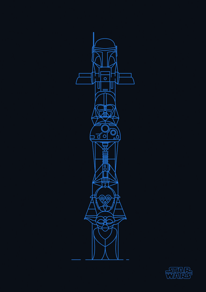 I Made Blueprints Of Iconic Star Wars Characters.