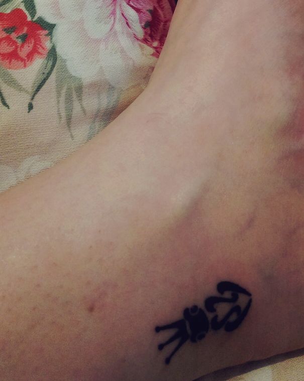 Frog prince ankle tattoo
