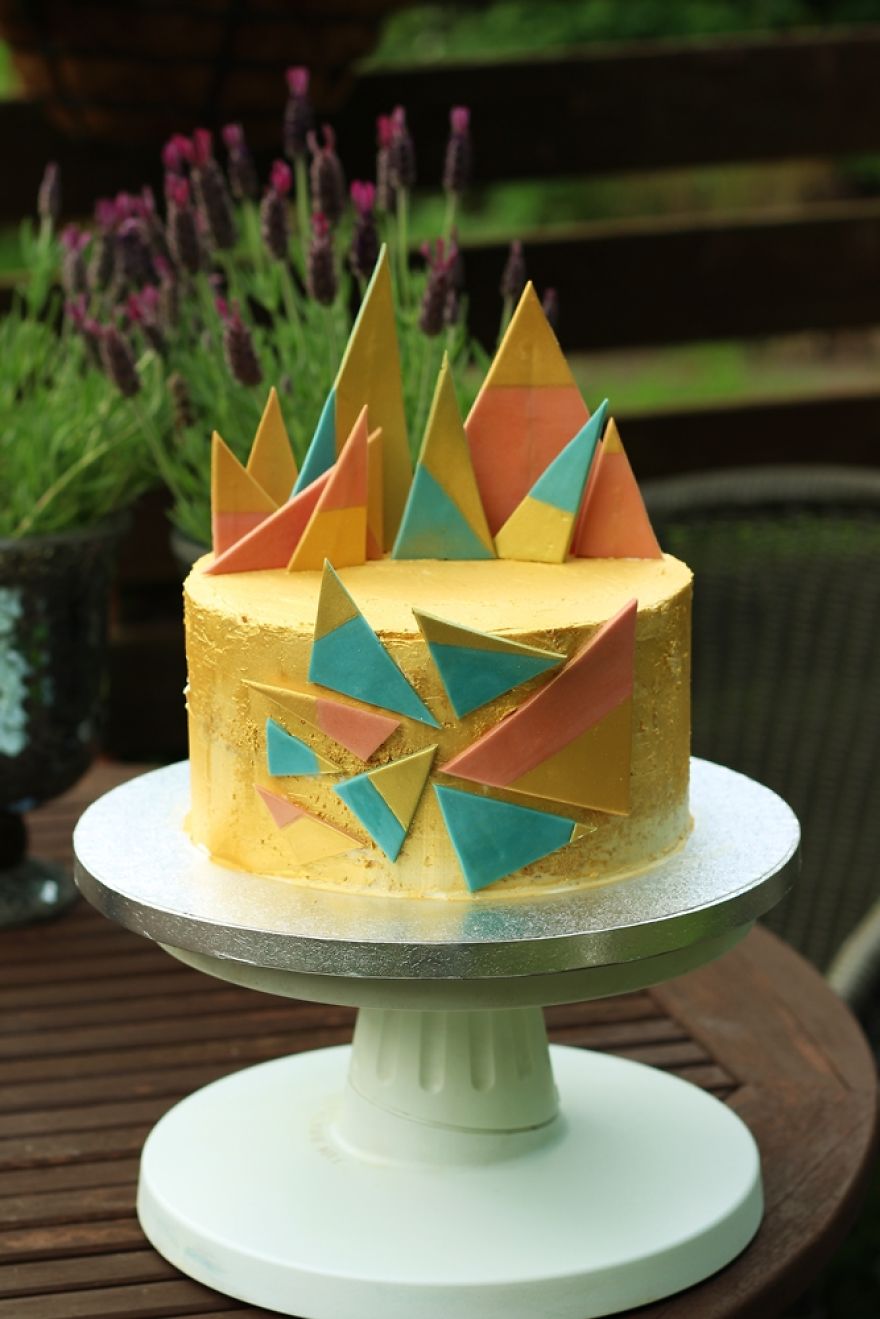 I Made This Gold, Geometric, And Katherine Sabbath Inspired Cake