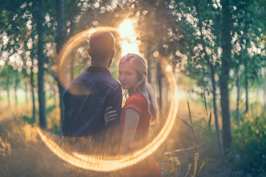 I Photographed A Couple With A Rare Lens Flare