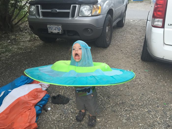 Challenge: Photoshop This Child With A Raft On His Head
