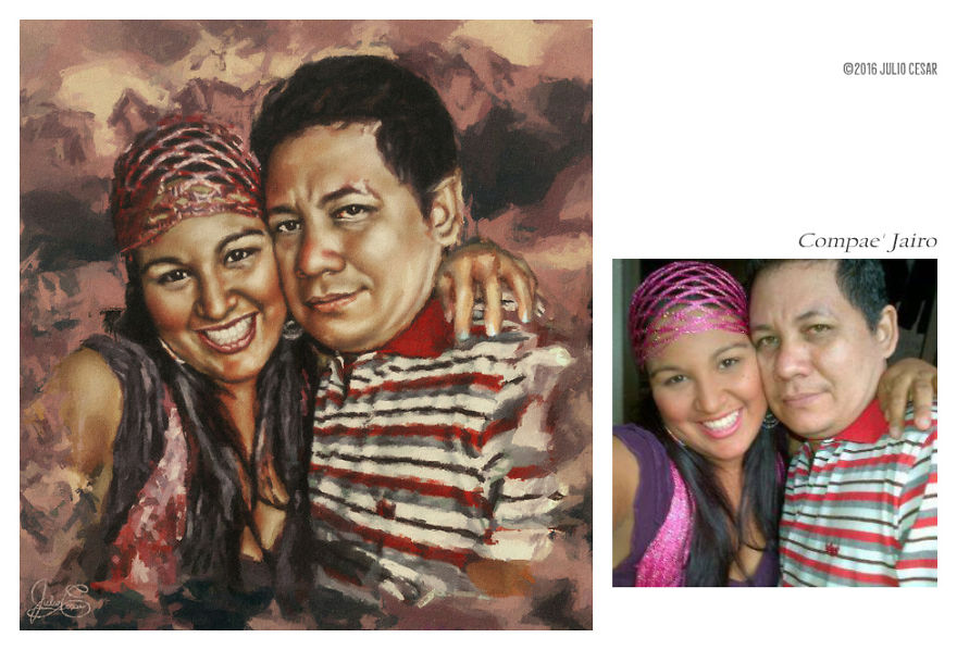 Julio Cesar Turns Your Photos From Social Networks Into Realistic Paintings Or Caricatures!