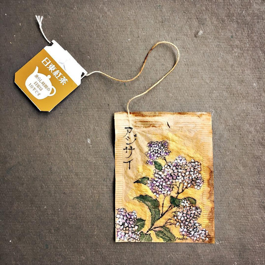 26 Days Of Tea In Japan: I Paint On Used Tea Bags