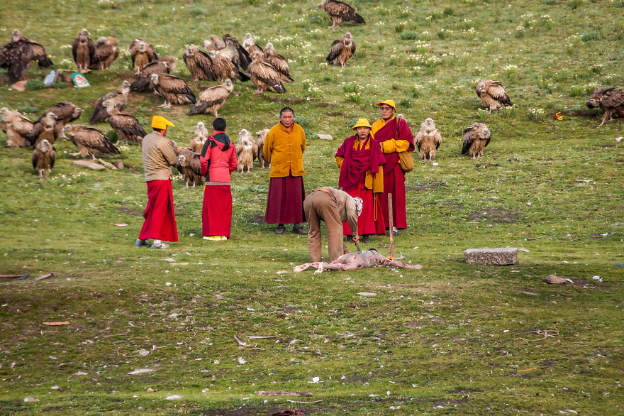 Sky Burial: Stunning Tibetan Funeral Photographed In Litang, China.