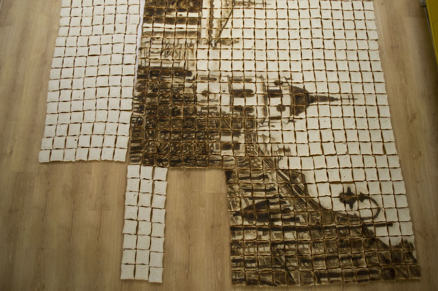We Made A Giant Toasted Bread Picture Of Our Hometown Vilnius