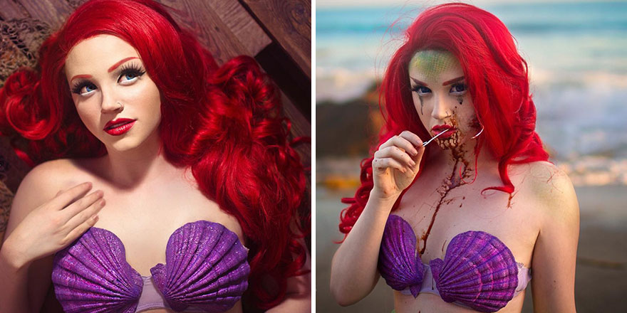 Little Mermaid Before And After Getting Hooked