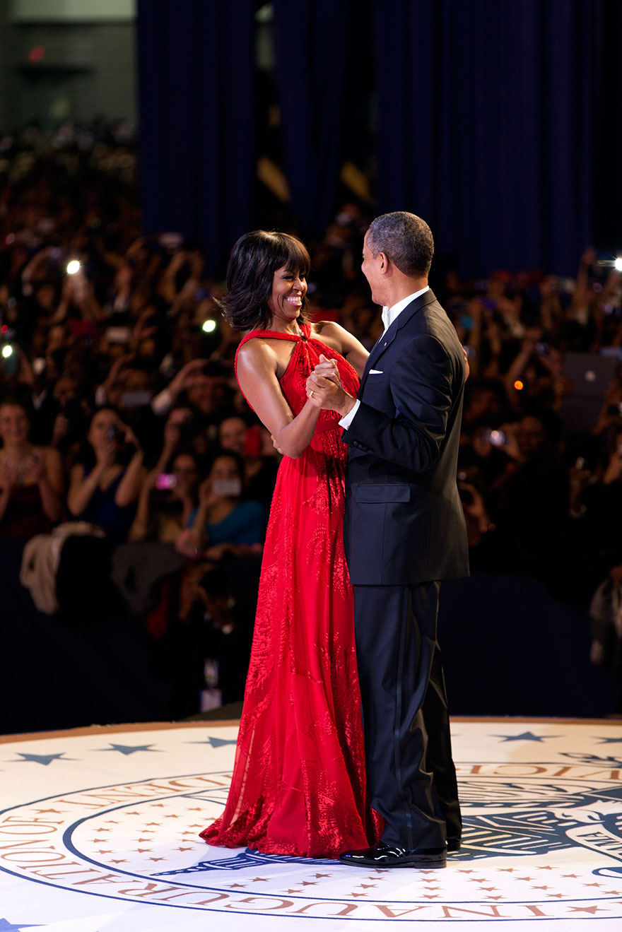 President Barack Obama And First Lady Michelle Obama Dance Together During The Inaugural Ball At The Walter E. Washington Convention Center
