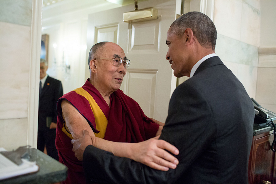 President Barack Obama Greets His Holiness The Dalai Lama