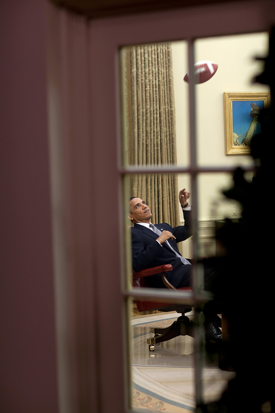 The President Tosses Around The Ball Before A Meeting In The Oval Office