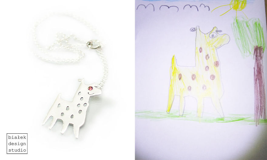 Children’s Drawings Inspired Jewelry Made By The Polish Artist Bialek Design Studio