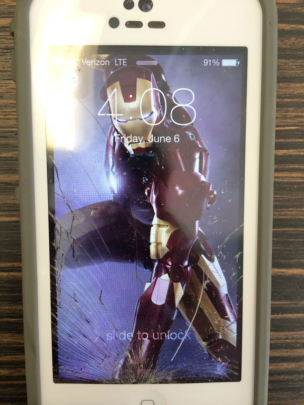 My Friends Screen Cracked In The Perfect Place