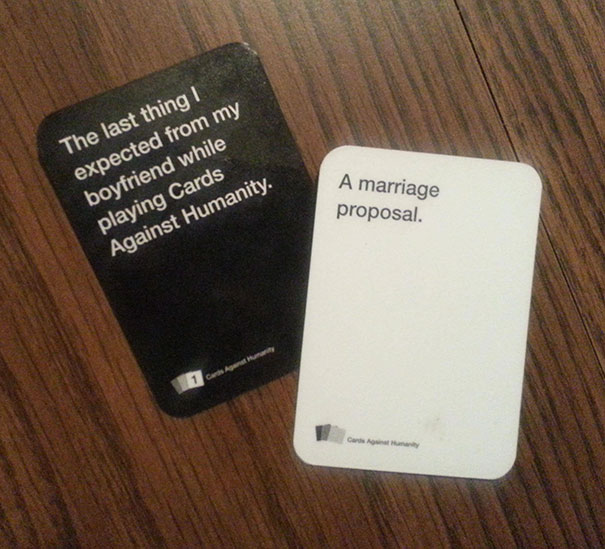 My Friend Proposed To His Girlfriend With Custom Cards Against Humanity Cards
