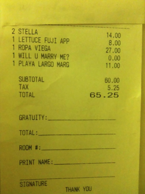 The Bill For Lunch