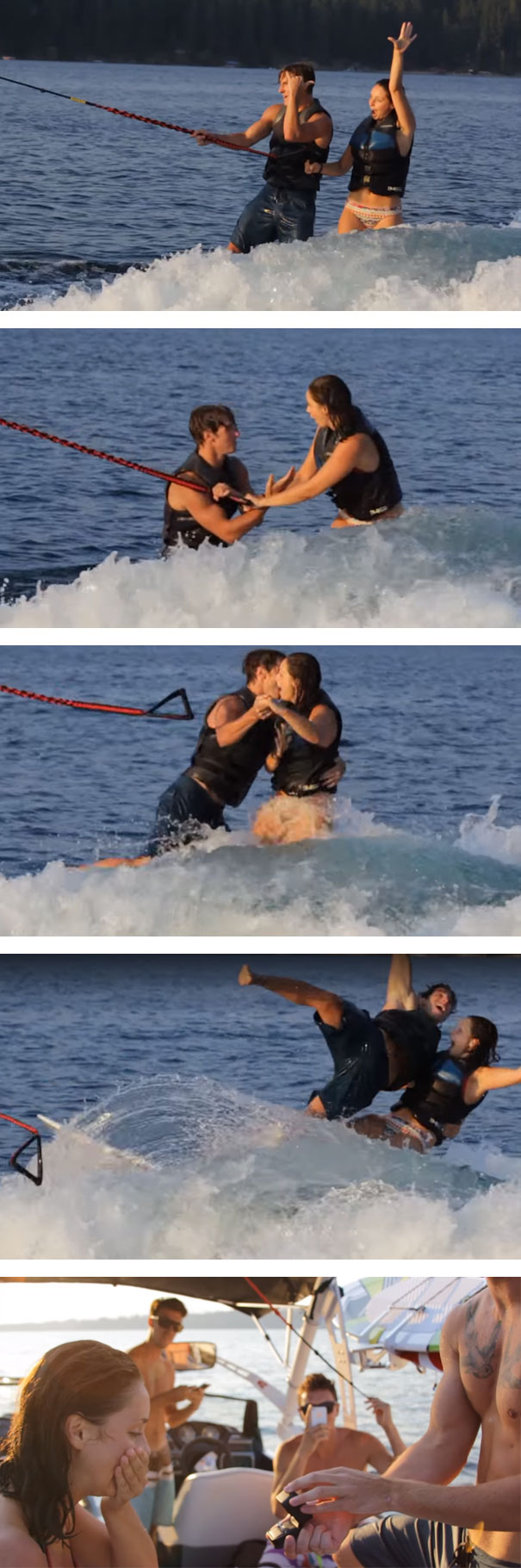My Friend Proposed While Tandem Wakesurfing. She Totally Didn't Expect That