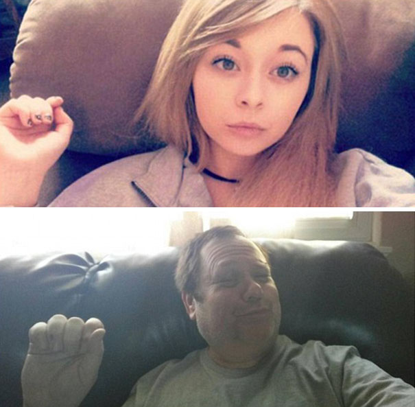 Dad And Daughter Selfie