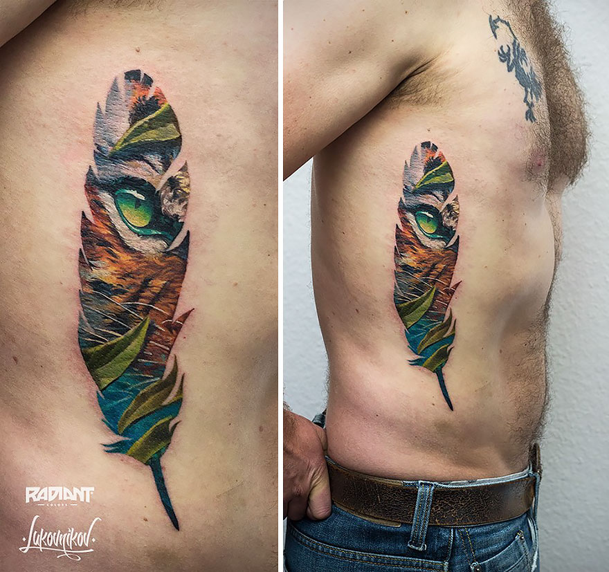 Double Exposure Tattoos by Ukrainian Artist Andrey Lukovnikov