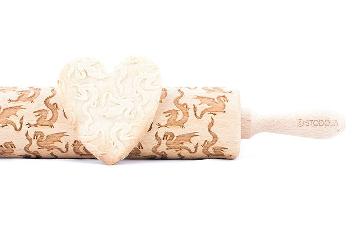 Dragon Embossed Rolling Pin For Cookies