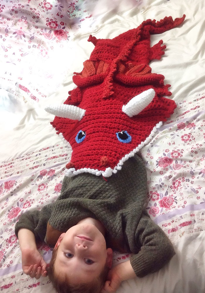 Hand Crochet Dragon Blanket