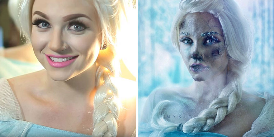 Elsa Before And After Getting Frozen