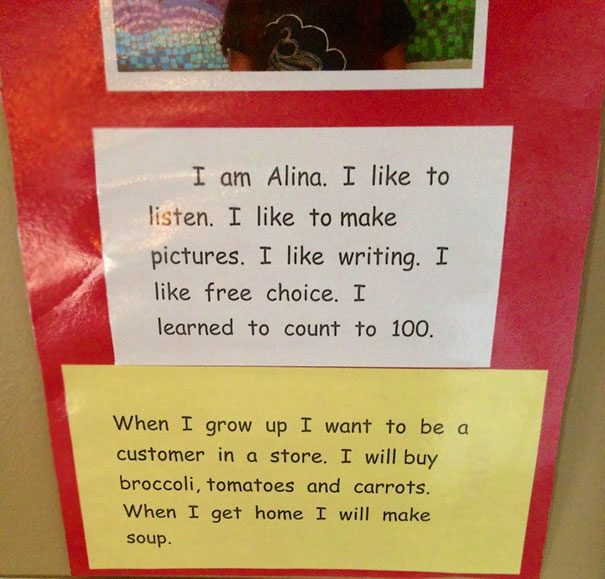 A Kindergardeners Response To What She Wants To Be When She Grows Up