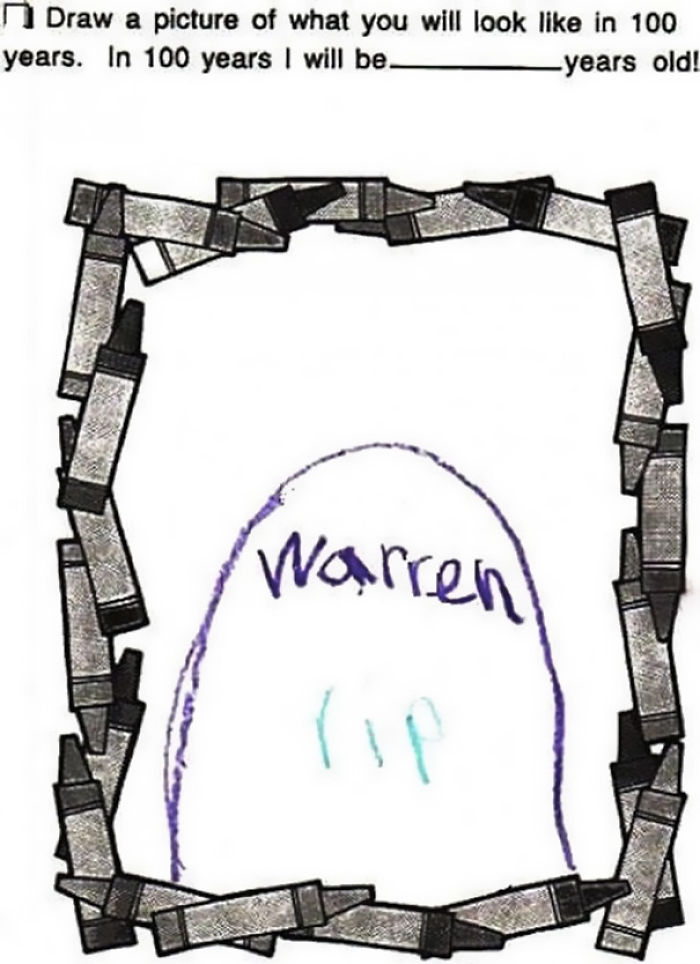 My Son, The Realist, Brought This Home With Some Of His Kindergarten Schoolwork