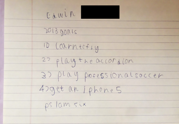 Life Goals Of 6-Year-Old
