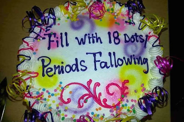 Marissa's Boss Was Leaving On A Trip, So She Wanted To Get A Cake That Said, "So..............." As An Inside Joke. She Specified That There Should Be 18 Dots, So Here Is What She Got
