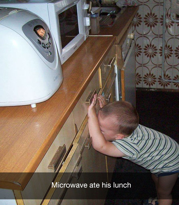 Microwave ate his lunch