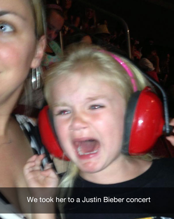 We took her to a Justin Bieber concert