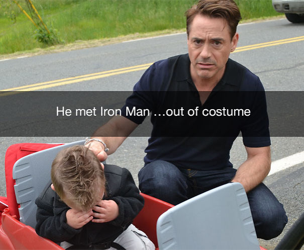He met Iron Man... out of costume