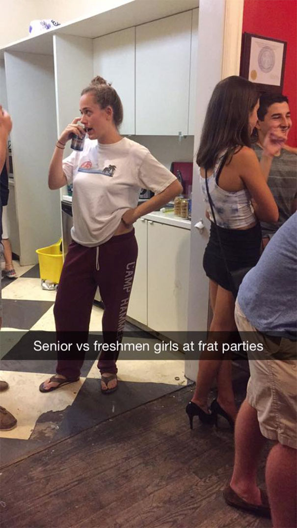 Senior Vs Freshmen Girls At Frat Parties