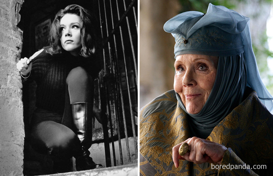 Diana Rigg As Emma Peel (In 1961's The Avengers) And As Olenna Tyrrel (In GoT)