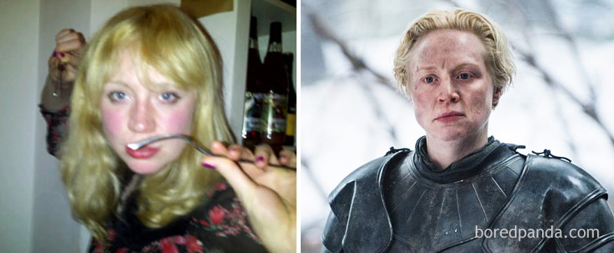 Young Gwendoline Christie And As Brienne Of Tarth (In GoT)