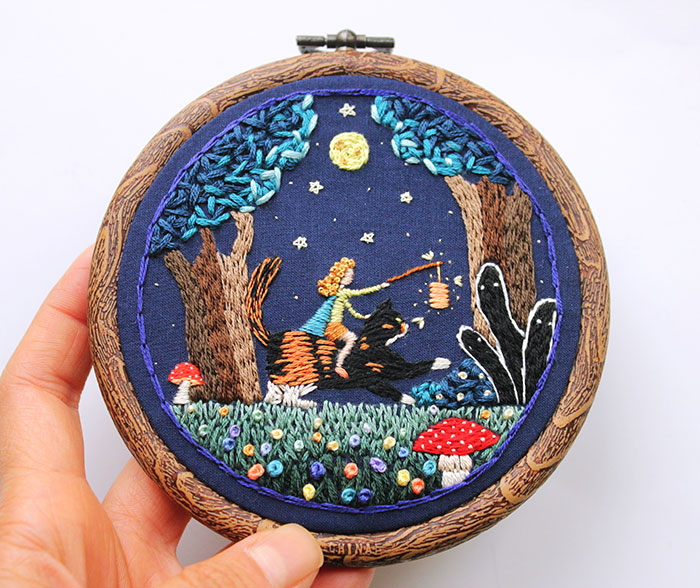 I Stitch My Illustrations Into Quirky Hoop Art And Accessories