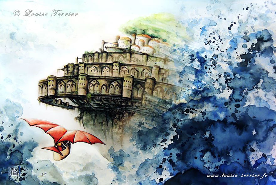 Studio Ghibli Inspired Watercolor Paintings By Louise Terrier (14 Pics)