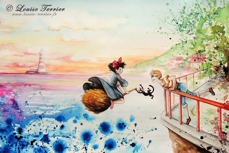Studio Ghibli Inspired Watercolor Paintings By Louise Terrier (14 Pics)
