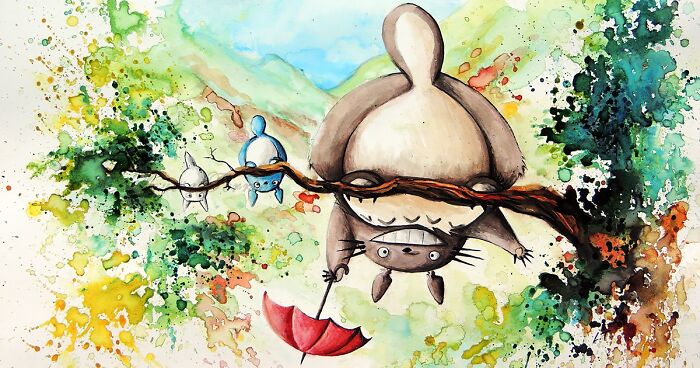 Studio Ghibli Inspired Watercolor Paintings By Louise Terrier (14 Pics) |  Bored Panda