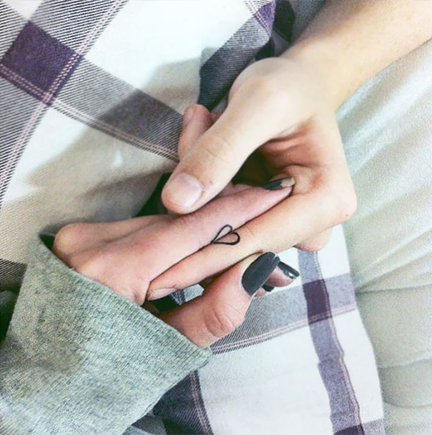 Secret Heart Tattoo Which Makes Sense Only When You Hold Hands With Your Significant Other